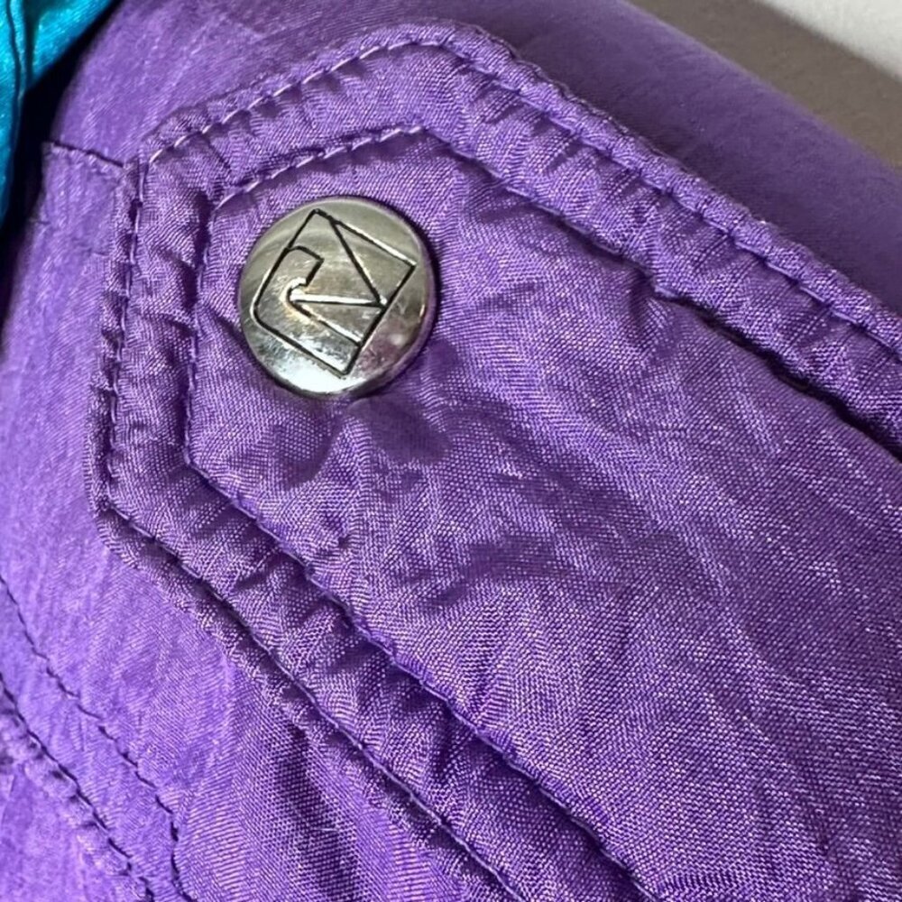Vintage Andy Johns Puffy Purple Nylon Jacket Womens L 80s Retro Kidcore Bright - Picture 13 of 14